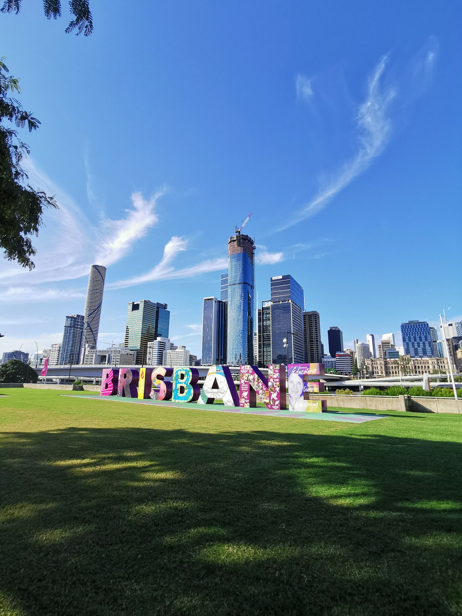 Brisbane River and city skyline at dusk